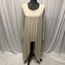 Boston Proper Long Drapey Cardigan Size Medium Built in Top Beige Lightw... - $39.20