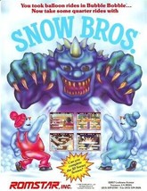 Snow Bros Arcade FLYER 1990 Original NOS Video Game Artwork Sheet Scarce - $35.10