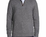 The Men&#39;s Store Mens Cashmere Leather Trim Mock Neck Sweater Gray Navy-2XL - $59.99
