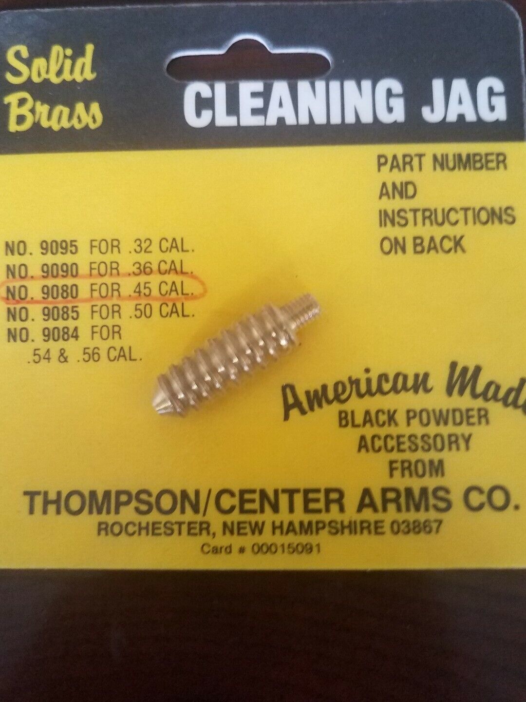 Solid Brass Cleaning Jag no. 9080 for .45 cal - $44.43