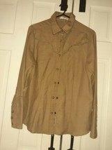 Pendleton Women&#39;s Long Sleeve Button Down Western  Shirt Beige Brown Sz M - £33.16 GBP