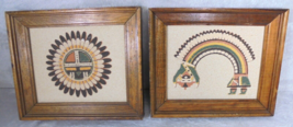 Set of 2 Navajo Sand Painting Native American Wall Art Hanging Home Deco... - £19.47 GBP