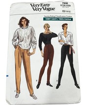 Very Easy Very Vogue 7630 Sewing Pattern For Misses&#39; Pants Size 12-16 - £8.66 GBP