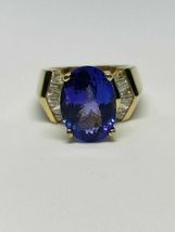 5.65CT Oval Cut Blue Sapphire 14K Yellow Gold Finish Engagement Wedding Ring - £81.85 GBP