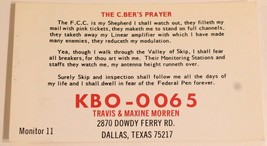 Vintage CB Ham radio Card KBO 0065 Dallas Texas Amateur Lone Star - £3.86 GBP