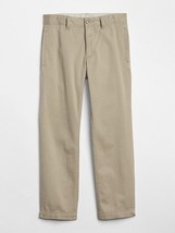 New GAP Kids Boys Stretch Khaki Tan Brown Straight Cut Cotton Uniform Pants 6 - £15.52 GBP