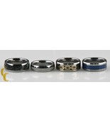 Homme Tungsten Anneau Bague, Lot De 4 Tailles 8 Pour 9 Cadeau pour Lui - $1,217.40 MXN