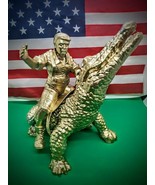 8" President Donald Trump on a Gator USA Figurine MAGA 3D Gold +2Free - $29.70