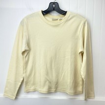 LL Bean Long Sleeve Crewneck Tee Shirt Sz Small Yellow Butter Casual Top... - $13.59