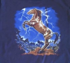 Kid&#39;s T Shirt Rearing Horse Child&#39;s Children&#39;s Youth XL Navy Anvil NWOT NEW - $9.49