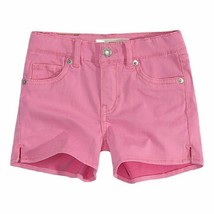 Levi&#39;s Big Kid Girls Adjustable Waist Shorty Shorts Size 7 Color Pink - £27.26 GBP