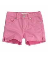 Levi&#39;s Big Kid Girls Adjustable Waist Shorty Shorts Size 7 Color Pink - £27.26 GBP