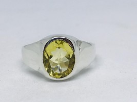 Natural citrine men ring in 925 sterling silver - £93.27 GBP