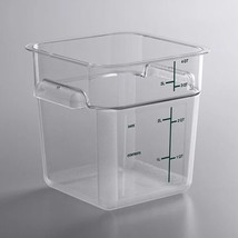 Carlisle 4 Qt. Clear Square Polycarbonate Food Storage Container w/ Gree... - £70.68 GBP