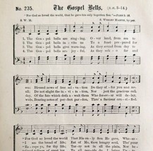 1883 Gospel Hymn The Gospel Bells Sheet Music Victorian Religious ADBN1jjj - £11.19 GBP