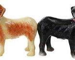 Attractives Dogs Ceramic Magnetic Salt and Pepper Shakers Set, Golden/Black - $16.99