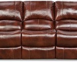 Hanover Aspen 100% Genuine Leather Double-Reclining Sofa in Oxblood - $3,407.99