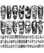 Chicano Temporary Tattoos Adult, Large Fake Tattoos Chicano Gangster Pri... - $13.99