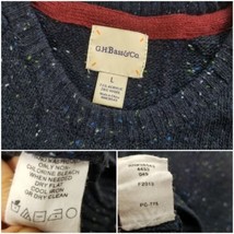 GH Bass Crewneck Sweater Mens L Acrylic Wool Grandpa Pullover Lightweigh... - £18.66 GBP
