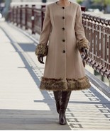 Women&#39;s Faux fur trim heavy Coat Jacket Winter Outerwear plus tag szie 2... - £188.86 GBP