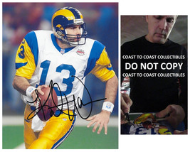 Kurt Warner signed St Louis Rams football 8x10 photo COA proof autographed - £85.65 GBP