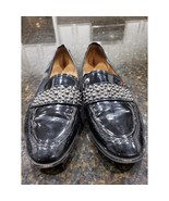 Franco Sarto Loafer Women Size 8M Black Patent Leather Comfort Round Toe... - $40.62 CAD