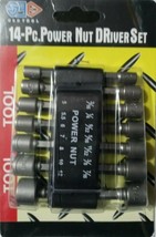 14PC Power Nut Driver Drill Bit Set Socket Bit Adapter metric &amp; SAE Sock... - £7.31 GBP