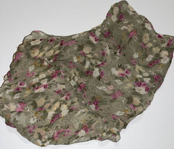Vintage April Cornell Trading  Scarf  Green Floral Rayon 56x14 Scalloped... - €14,45 EUR
