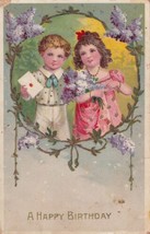 Happy Birthday Boy Girl Lilacs Lockwood MO Postcard C01 - $2.96