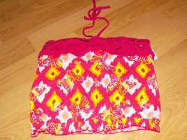 Girls Size 16 Justice Pink Butterfly Print Halter Tank Top Summer Shirt EUC - £11.15 GBP