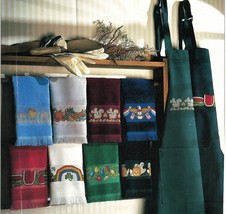 Cross Stitch Seasons Holidays Velour Fingertip Towels Aprons Patterns - $11.99
