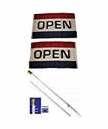 3x5 Advertising OPEN 2ply Flag w/ 6ft Spinning Stabilizer Pole Kit Silve... - $54.51 CAD