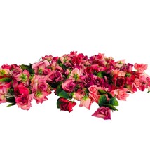120 Artificial Fake Silk Rose Flower Head Buds for Crafts Wedding Red Pink - £32.32 GBP
