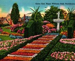 Park Gates Ajar Roger Williams Park Providence RI UNP Linen Postcard A4 - $2.92