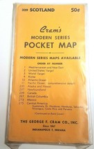 NOS Sealed Vintage 1950&#39;s Cram&#39;s Modern Series Pocket Map Scotland No 329 - £11.84 GBP