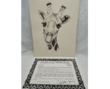 Charlotte Young Giraffe Sketch 10.5&quot; X 13.5&quot; With Certificate Of Authent... - $59.39