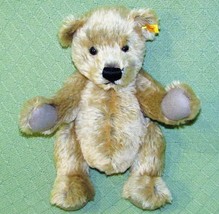 Steiff Teddy Bear Mohair Jointed Fuzzy Ear Tag Button Plush 039683 Pot Belly - $112.50