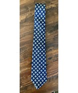Calvin Klein 100% Silk Mens Striped Printed Tie Navy, Ivory, Black - $158.13 MXN
