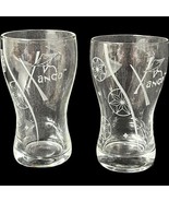Xango Juice Shot Glasses Pair Lot Of Two Etched Woman In Hat Decoration ... - $10.55 CAD