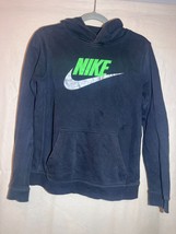 Nike Sportswear Signature Logo Youth Black Hoodie Silver/Green Logo Size... - $27.09 CAD
