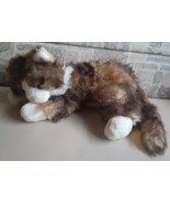 Vtg TY 15&quot; Plush JUMBLES Calico Cat 2004 stuffed animal orange brown furry - $24.74