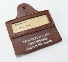 Vintage 1985 Jamboree Virginia Trading Post Staff BSA Boy Scout Leather Name Tag - £10.58 GBP