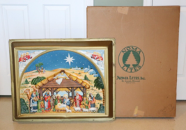 1955 NOMA Lighted Nativity  Christmas Display MCM Vinylite Blow Mold XL 30 X 24 - £231.73 GBP