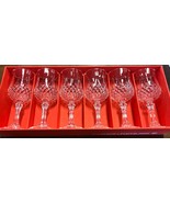 Cristal d&#39;Arques-Durand Longchamp 6 Wine Glasses Crystal Diamond Pattern... - £21.92 GBP