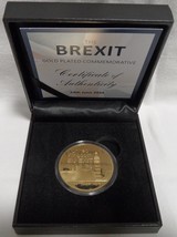 2016 The Brexit 24 carat Gold Plated Commemorative Coin Art Round Proof COA  - £44.82 GBP