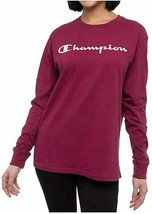 Champion Women&#39;s Crew Neck Long Sleeve Boyfriend Tee Size: L, Color: Red - $32.99