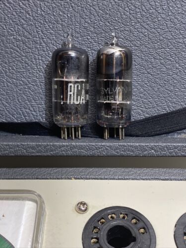 2 6J6 Tubes.  1 RCA 6J6 And 1 Sylvania 6J6 Vacuum Tubes. Tested - $5.89