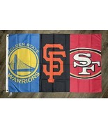Golden State Warriors San Francisco Giants 49ers Flag 35 ft Banner Man-Cave - $341.18 MXN