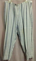 Kathleen Sommers Wedgewood Stripe Linen Pants Slacks Sz 0 (closer to 12-... - $15.88