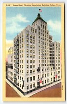 Young Mens Christian Association Building Dallas Texas Linen Postcard Curt Teich - £7.43 GBP